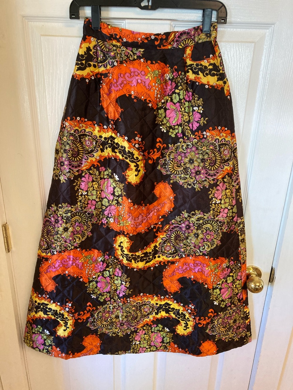 Vintage Byer of California  QuiltedPaisley A-Line Skirt